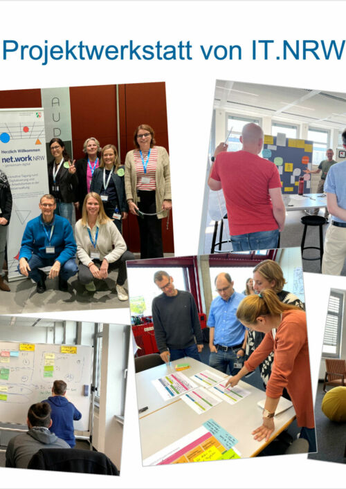 Collage mit Bildern der Projektwerkstatt von IT.NRW