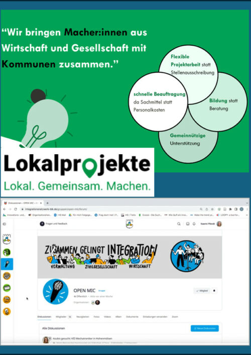 Fotos von Lokalprojekte und von der Plattform für das Integrationsnetzwerk Burgenlandkreis